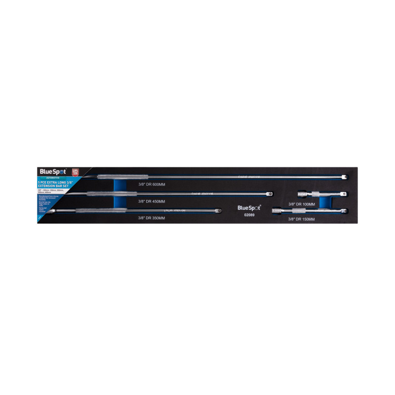 Blue Spot 02089 5pc Extra Long 3/8" Extension Bar Set | CrV Impact‑Ready