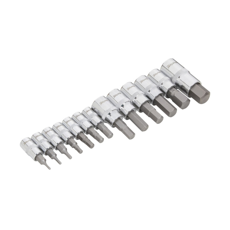 Blue Spot Tools 13pc 1/4", 3/8" & 1/2" Hex Bit Set (H2–H14) | Chrome Vanadium Bit Kit - 01492