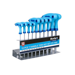 Blue Spot Tools 10pc T‑Handle Torx Key Set (T9–T50) | Heavy‑Duty T‑Handle Torx Kit - 12184