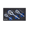 Blue Spot Tools 3pc Stubby Ratchet Set in EVA Foam | Compact Ratchet Kit 1/4", 3/8", 1/2" - 02024