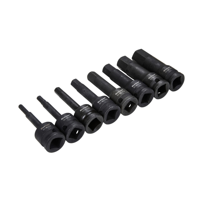 Blue Spot 01508 8pc 1/2" Impact Hex Socket Set | H5–H19 Cr‑M
