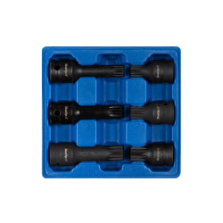 Blue Spot Tools 6pc 1/2" Spline Socket Set (M14–M18) | Heavy‑Duty Spline Sockets - 01532