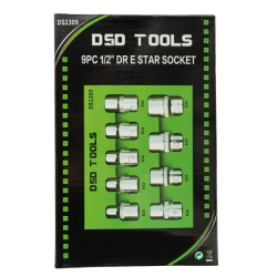 DSD Tools DS1309 9pc E‑Torx Socket Set | 1/2" Drive