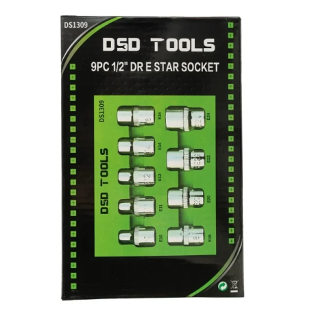 DSD 9 PC 1/2" Drive E Torx Socket Set - DS 1309