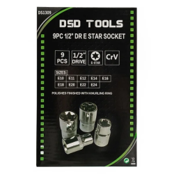 DSD 9 PC 1/2" Drive E Torx Socket Set - DS 1309