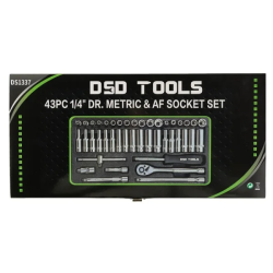 DSD Tools DS1337 43pc 1/4" Drive Metric & AF Socket Set