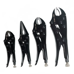 DS1266 4pc Locking Pliers Set | Curved, Long Nose & Straight Jaw