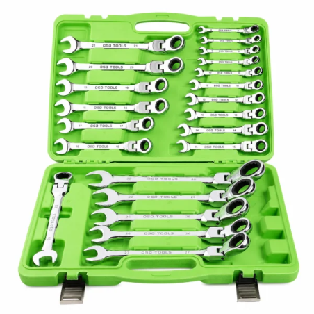 DSD Tools 22pc Flexi Gear Ratchet Combination Wrench Set | Metric 6–32mm